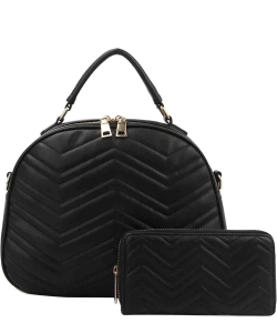 Small Woman Satchel Classic Top Handle Purse LQ121-1W BLACK